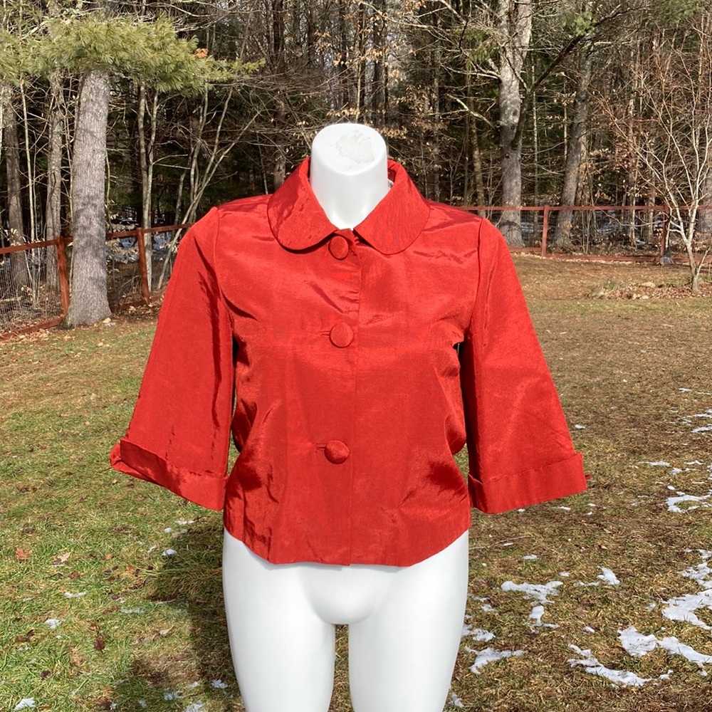 Banana Republic Factory dark orange three button 3/4 sleeve lined jacket size M